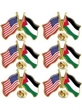 Bulk US Palestine Flag Lapel Pins - 1.5” Metal Brooches for Souvenirs & Gifts